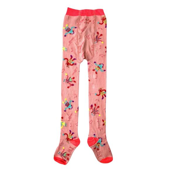 Oilily Organic Cotton Puff Sleeve Dress and Tights Size 104 (4 Years) Pink Multi - Picture 11 of 16